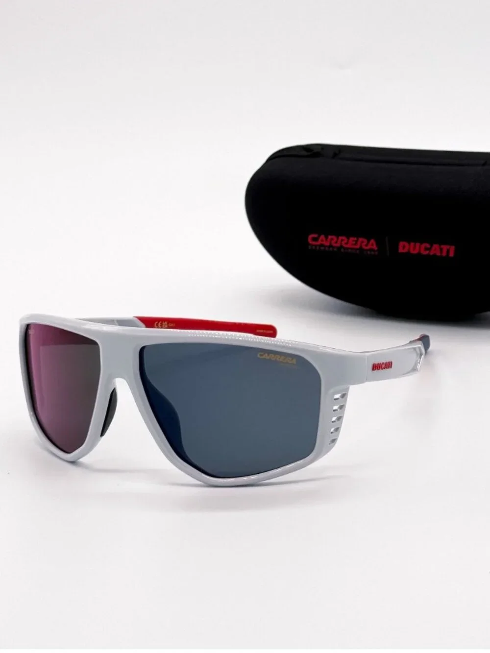 New CARRERA CARDUC 051/S 268/Z0 White Gray Shield Unisex Sunglasses